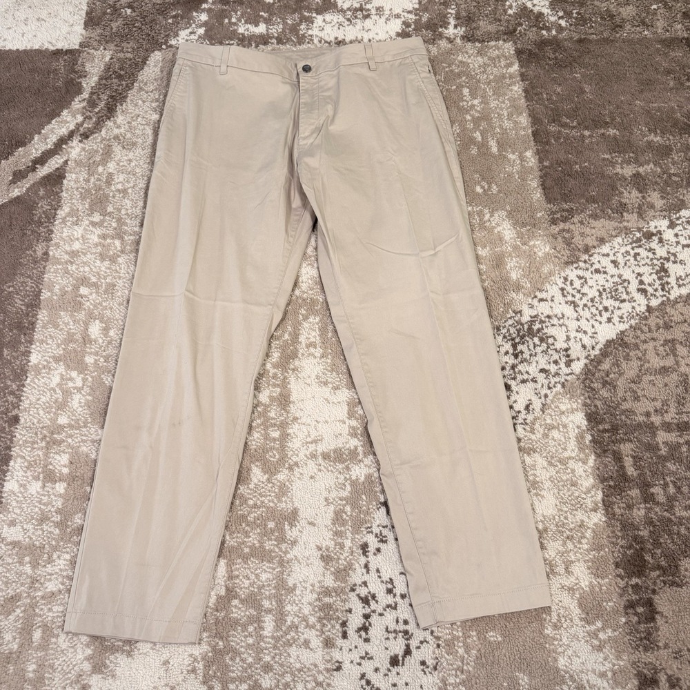 Birddogs Pants Mens 38x32 Khaki Lined Stretch Chino Golf Office Boomstick